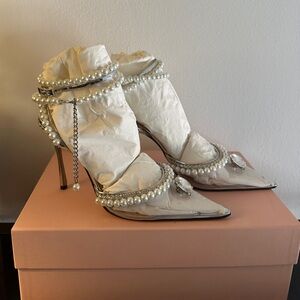 Mach & Mach Diamond of Elizabeth Pearl and Diamond Heels in Silver 38
